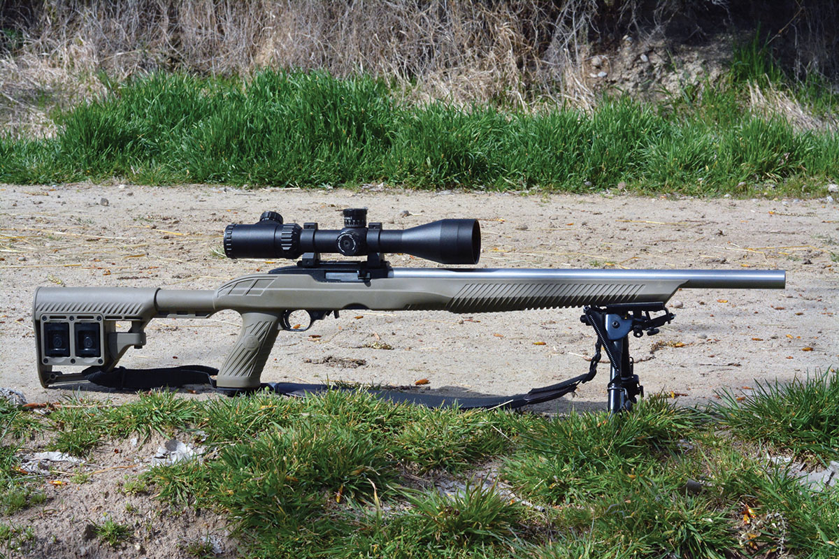 The Adaptive Tactical Tac-Hammer RM4 Rifle Stock is designed for Ruger 10/22 rifles and features an adjustable length of pull, fits standard and bull barrels, features an accessory rail and is made in the U.S.